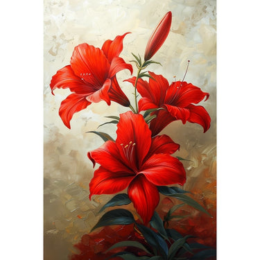 Red Flower Painting Wall Art